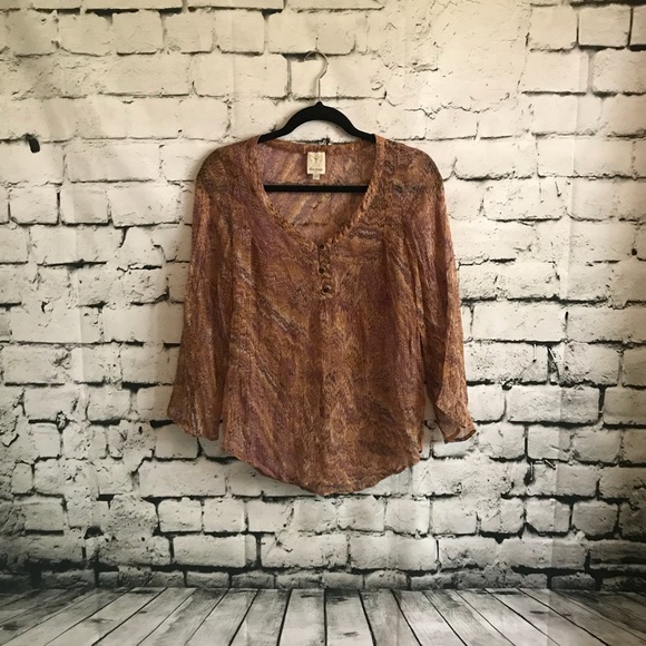 Ella Moss Tops - Beautiful Sheer Silk Ella Moss Blouse - XS
